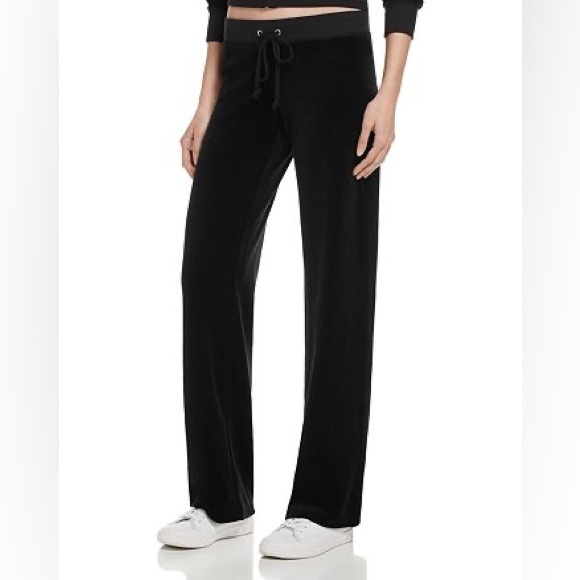 Juicy Couture Black Velour Trackpant Size S - Picture 1 of 6